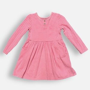 Cat & Jack Girls Long Sleeve Pink Stripe Dress